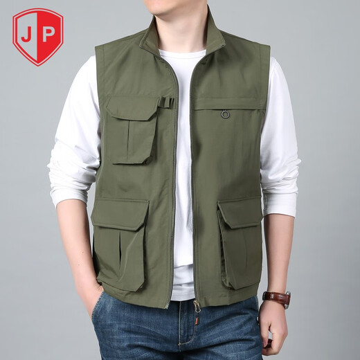 
JP Outdoor Men's Vest Multi-Pocket Casual Working Vest Thin Quick-Drying Horse Clip 2677 Khaki M (suitable for 110Jin [Jin equals 0.5 kg]-125Jin [Jin equals 0.5 kg])