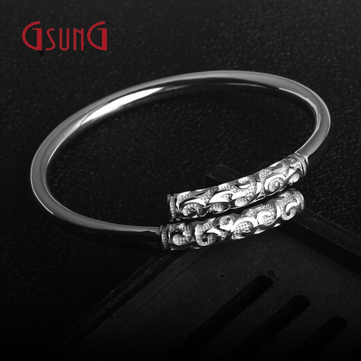 GsunG Platinum Gold Hoop Bracelet PT950 Open Round Bracelet for Men and Women Platinum Couple Style Gold Hoop Bracelet Customized Products Contact Customer Service