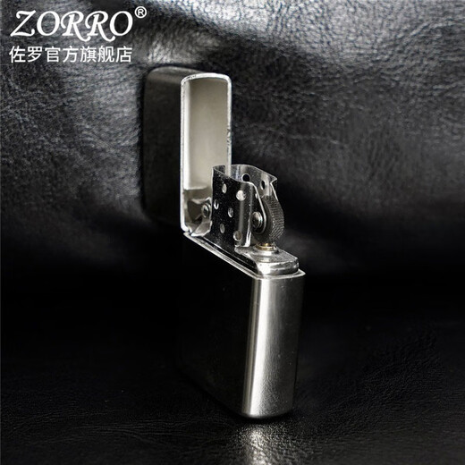 ZORRO佐罗煤油防风打火机加厚白铜光板男士铜机简约光面创意送男友礼物 加厚白铜Z902S-301官字胆+133金