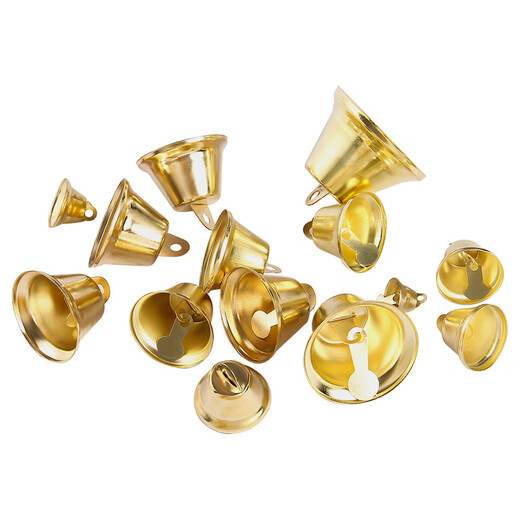 Beautiful DIY handmade material jewelry accessories horn opening bell Christmas size bell golden wind chime bell small bell 30mm horn bell 20 pieces