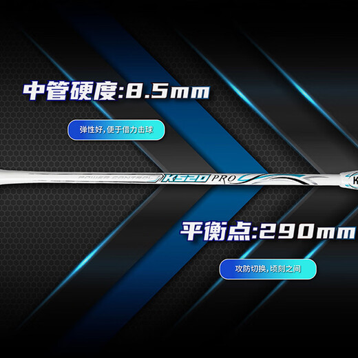 薰风（KUMPOO）羽毛球拍超轻4U全碳素熏风K520pro升级款新手入门业余专用训练拍 两支装:K520pro 黑+白 成品拍 24磅(推荐磅数)