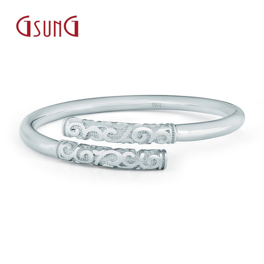 GsunG Platinum Gold Hoop Bracelet PT950 Open Round Bracelet for Men and Women Platinum Couple Style Gold Hoop Bracelet Customized Products Contact Customer Service
