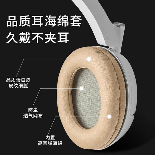 墨顿 适用蛇圣M1耳罩EDIFIER漫步者H840耳机套H841p K830头戴式耳机罩耐磨皮套头梁套替换海绵套配件 黑色小羊皮耳机套一对【同hd4.50】