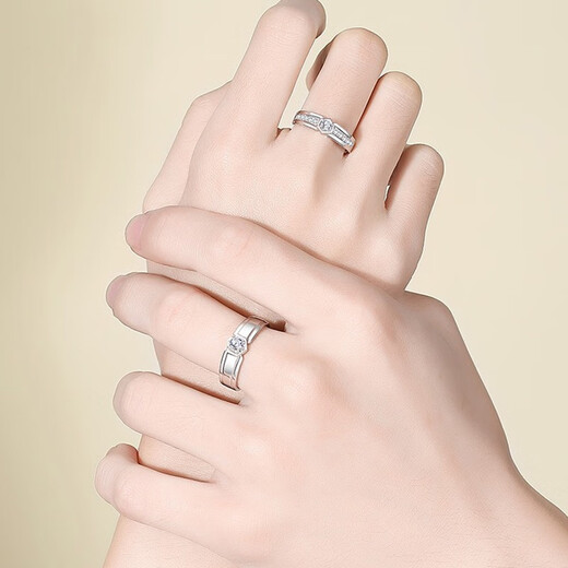 MZMZ Customized Platinum Ring Allure Couple Pair Ring Pt950 Platinum Engagement Wedding Birthday Anniversary Gift for Girlfriend Allure Love-Platinum Pair Ring