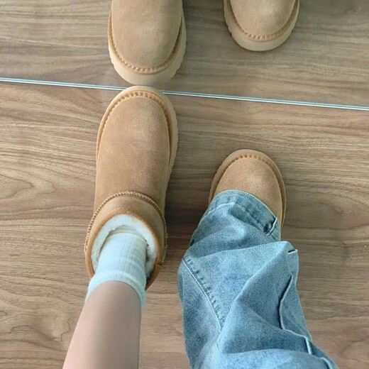 Marque Broken Code Ins Maillard Retro Bottes de neige pour les femmes en hiver, Nouvelle chaussures de coton chaude en velours et de coton chaud en velours pour femmes marron 37