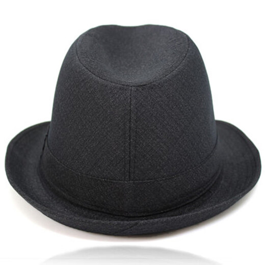 Old man's hat for men 60, 70, 80 years old, spring and autumn hat, suit material, middle-aged jazz hat, autumn and winter casual men's hat, black 58 cm