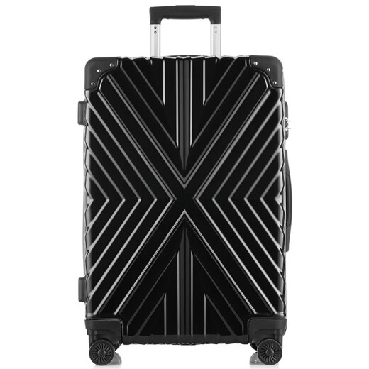 Vantiear suitcase men's 24-inch universal wheel trolley case wear-resistant and anti-fall suitcase women's boarding case password box black upgraded version