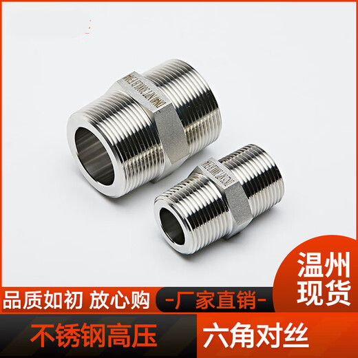 304/316L stainless steel hexagonal wire NPT resistant to 210KG high pressure pipe fittings 3000LB double-ended external wire internal joint 304DN20=6 points=3/4