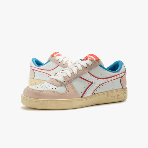 DIADORA DIADONA FEMMES DES CLASSES Classic Basketball Chaussures Stone Lavage vieilles baskets Rétro Chaussures Casual Chores Magic Blanc / Rose rose / C9866 37