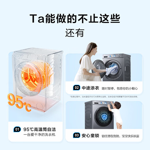 Haier Drum Waschmaschine 8 Kilogramm Jin [Jin ist gleich 0,5 kg] Ultradünner Haushalt Vollautomatischer Waschmaschinen Großrohrdurchmesser Elution Machine Pasteurisierungs Aromatherapie Wasch- und Schutz Doppelsprüh