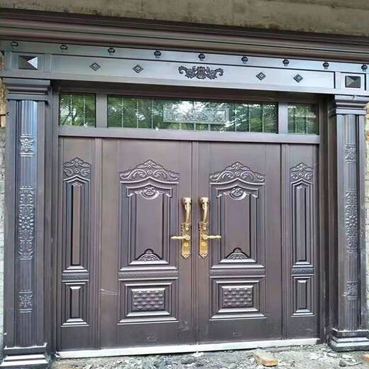 维诺亚大门农村双开门新款别墅自建房四开堂屋大门家用进户门入户门外门 工厂直销 来样定制