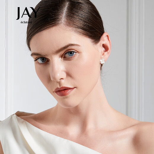 Jay 2025 new imitation cat's eye stone four-leaf clover earrings for women as a birthday gift for girlfriend