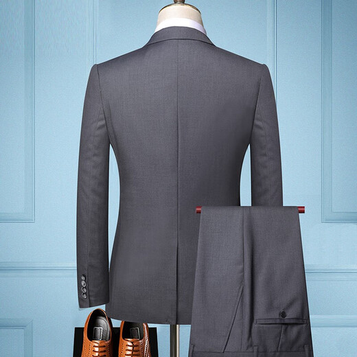 Romon Suit Set Men's Three-Piece Slim Professional Formal Business Suit Set Groom's Wedding Groom's Wedding Groom's Wedding Gown Men's Wedding Gown