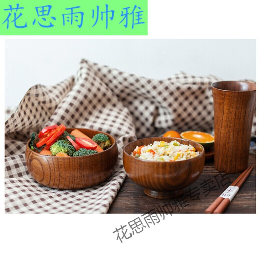 MPPMCK特大超大号实木碗果盆木盆汤盆大餐具汤碗饭碗果盘大号饭钵面茶 整木碗肚直径13568cm