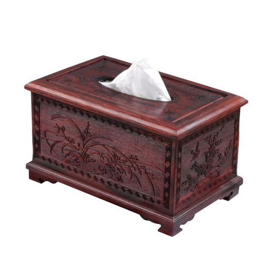 Bofu Hengxi rosewood solid wood tissue box mahogany carved paper box retro napkin box Chinese living room ornaments rosewood tissue box 20*13*11.5CM