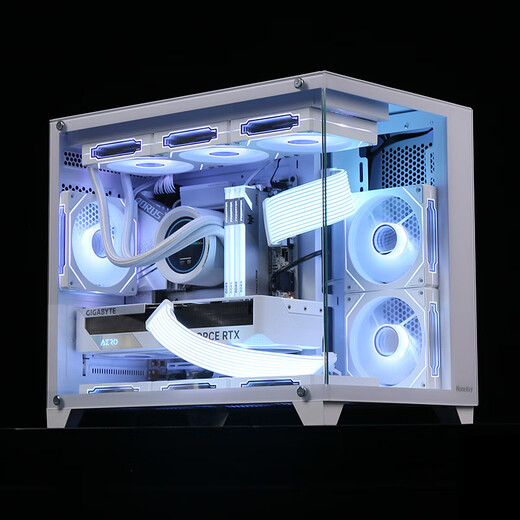 Gigabyte i5 14600KF/RTX5070Ti/5060TI Snow Eagle Ice Falcon water-cooled pure white sea view room network game live broadcast AI design rendering desktop home computer host five i5 14600KF丨5070 Snow Eagle
