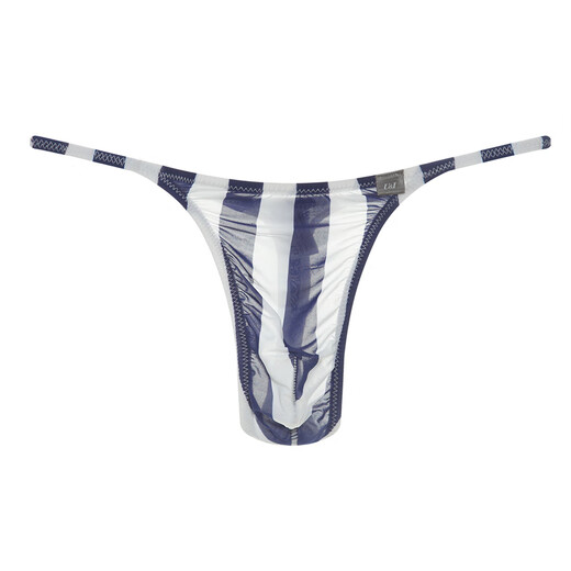 U&I men's sexy thong one-piece upward bag ultra-thin ice silk trendy pattern brand underwear 1117-P black