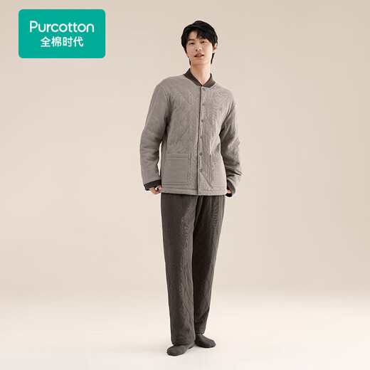 All-cotton era pajamas, thickened knitted quilted anti-static, men's and women's home wear suits, sports version, can be worn outside