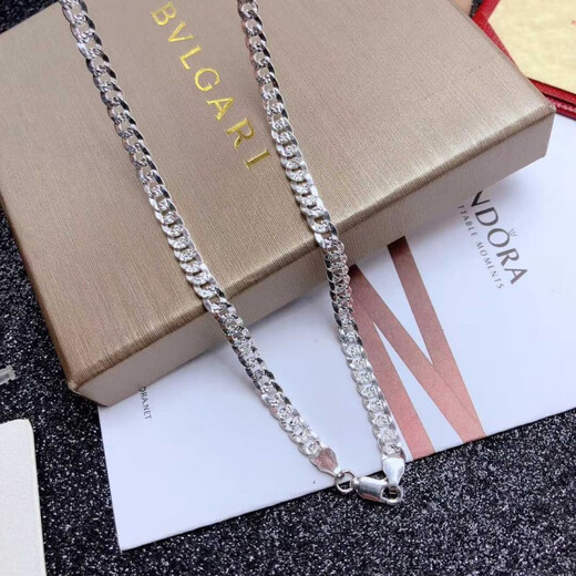 Fei Shengji pt950 platinum Cuban necklace platinum necklace men and women couples 999 necklace sweater chain men and women 4 mm wide 50 cm long