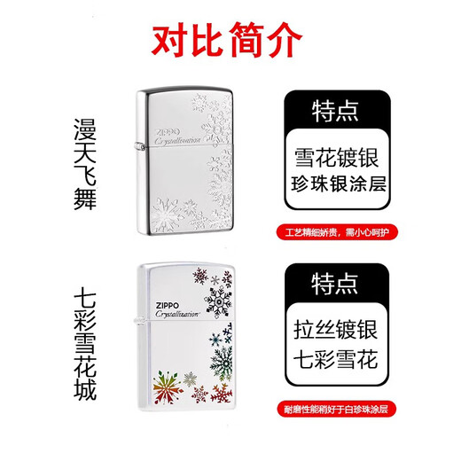 ZIPPO EDGE Zhibao lighter pearl silver plated snowflake windproof for boyfriend pearl silver flying all over the sky (stand-alone) TC9901QT