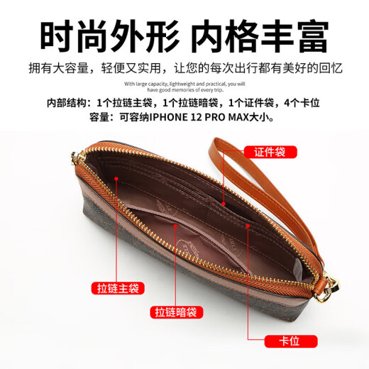 Crocodile shirt fashion women's clutch bag simple long coin purse women's bag birthday gift V2221-34 brown/camel