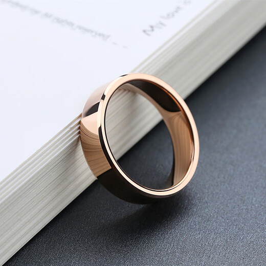 Holy Glass Ring Couple Gift Color Gold Index Finger Ring Women's 18K Rose Gold Fashionable Men's Wedding Ring Trendy Women's Ring - Not sure about the size - Send the measurement ring first