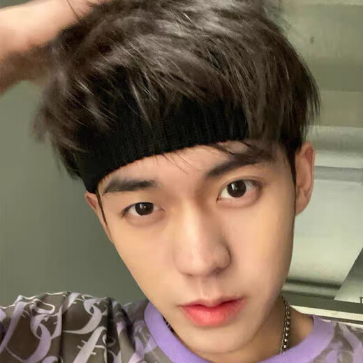 Hongyun star's same style sports headband for men, trendy sweat-absorbent headscarf, summer headband, running face wash headband, black headband F055