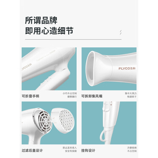 Secador de cabello de Borui para el hogar de cuidado de cabello de iones negativos para el hogar para estudiantes plegables alta potencia sin daños en la secadora de cabello de poder secador de cabello Borui hierba verde FH6296 mismo