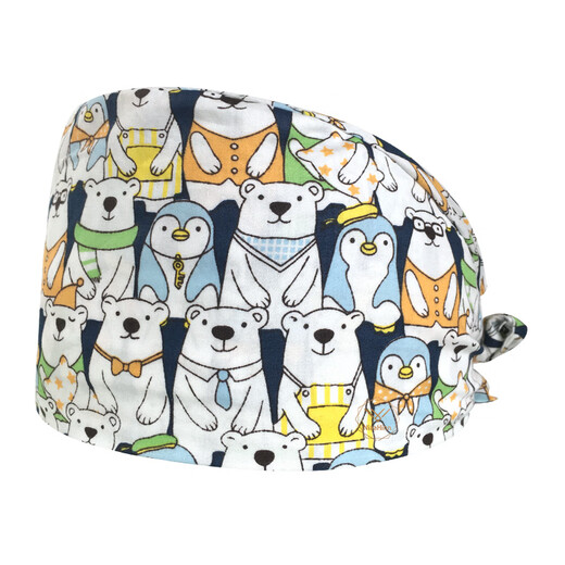 
Juichan Pan hat, hair-proof fashion pure cotton women's bag-toe surgical hat, cute nurse hat 12182 no button-adjustable
