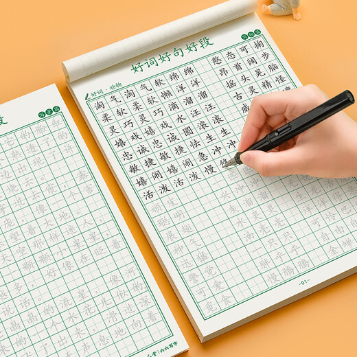 Liupintang's good words and sentences practice copybook, special copybook for primary school students, fountain pen regular script, children's daily practice of hard-pen calligraphy, word and sentence segment tracing practice to improve writing, 3-6th grade calligraphy practice