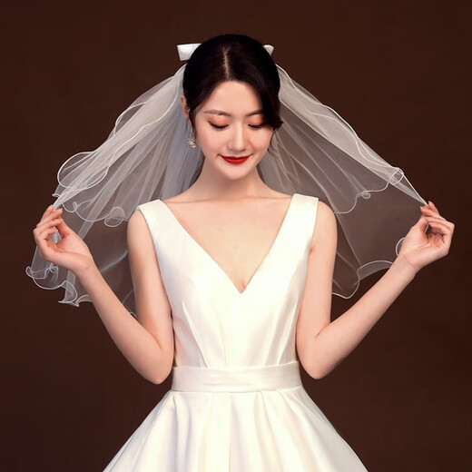 Dijing Proposal Proposal Bridal Veil Korean Style Simple Ins Style Super Fairy Ribbon Butterfly Wedding Veil Fashion Headwear Props Ins Style Bow Tie Certification Veil Hair Comb F432