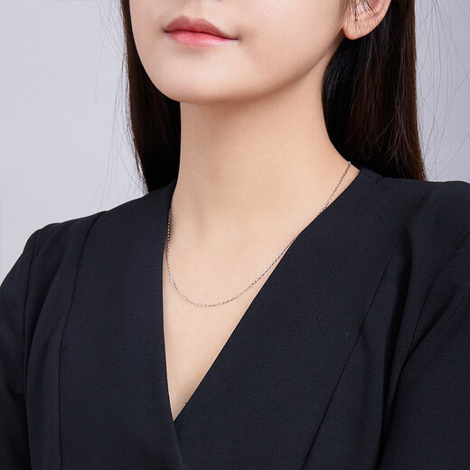 Saturday Fortune (ZLF) PT950 platinum necklace for women, fashionable and versatile Japanese chain, adjustable plain chain 1.90g 40cm + tail chain 5cm
