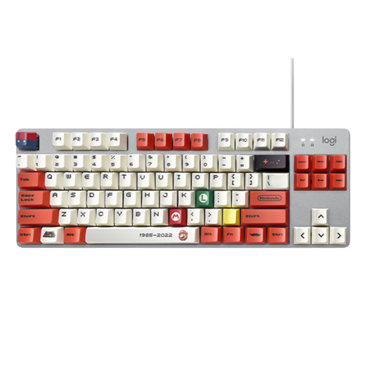 罗技（Logitech） K835 机械键盘 有线游戏键盘 TTC轴 84按键办公键盘 拼色键盘 罗技K835青轴-红白键帽款