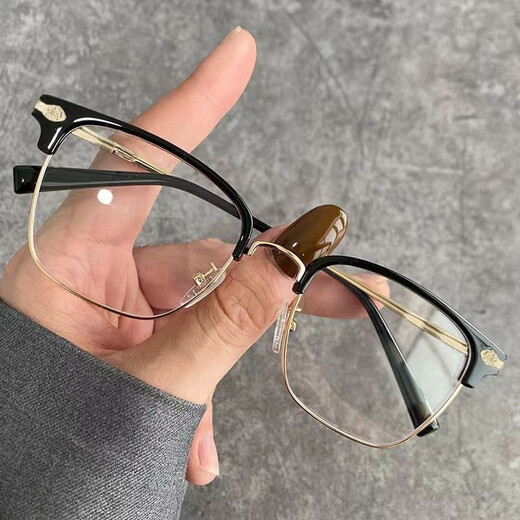 Pamit high-definition smart anti-blue light reading glasses, automatic zoom 100-700 degrees, automatic adjustment of degree reading glasses for men, black silver frame, 100-500 degrees universal