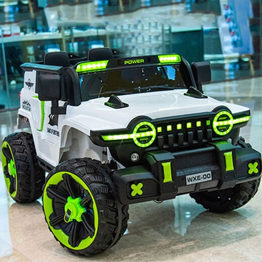 Tank Xingchenhao 300 véhicules électriques pour enfants, télécommande à quatre roues à quatre roues motrices véhicule hors route, bébé peut s'asseoir et une voiture de jouets balancées pour enfants, en haut avec quatre roues motrices rouges + 12v12AH + siège en cuir + roue douce + balançoire