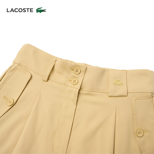 Lacoste French Crocodile Damen -Elastizitätshose Taille Rüppte tägliche lässige, komfortable vielseitige Bermuda -Shorts FF3880 IXQ/Croissant 36 160