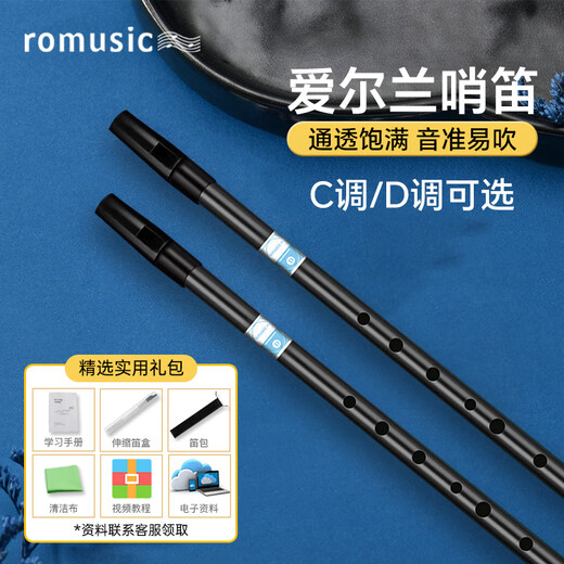 
romusic Irish whistle sluice six-hole recorder oral flute adult students beginner flute teacher recommendation English six-hole D-tune [matte black]