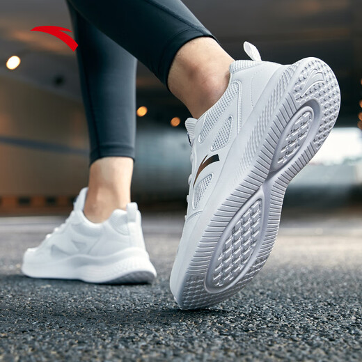 Anta sports shoes men's shoes for autumn mesh breathable lightweight shock-absorbing and anti-slip soft sole running shoes casual travel shoes men [Leather net splicing - store manager recommendation] Anta white/black 42