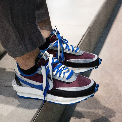 NIKE耐克耐克 Sacai X Nike LDV WAFFLE 三方联名鞋运动跑鞋 黑灰蓝解构DJ4877-600 41