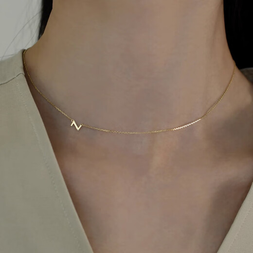 L.Bardeen 18K gold letter necklace color gold light luxury niche necklace clavicle chain for girlfriend 520 holiday Valentine's Day gift 18k Z letter