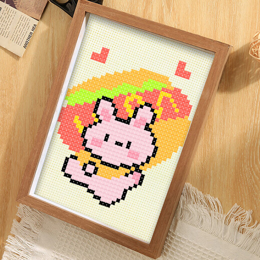 The new style of the new cross-stitch small piece of the student's cute cartoon simple student beginners. Cotton 1348 small mushrooms without frame