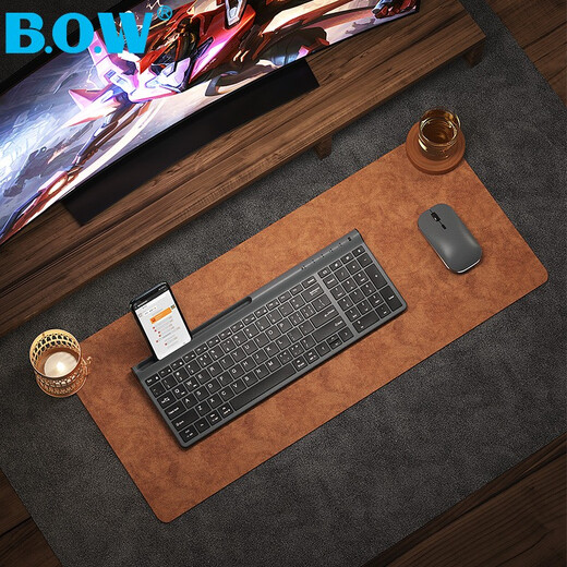BOW HW306DL-2 Rechargeable Wireless Keyboard and Mouse Set Office Ultra-Thin Portable Keyboard and Mouse Set Laptop Desktop Home Keyboard and Mouse Gray Black