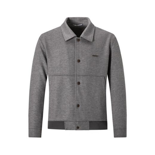 七匹狼夹克外套男士秋冬羊毛呢保暖宽松挺阔柔软商务休闲翻领茄克男