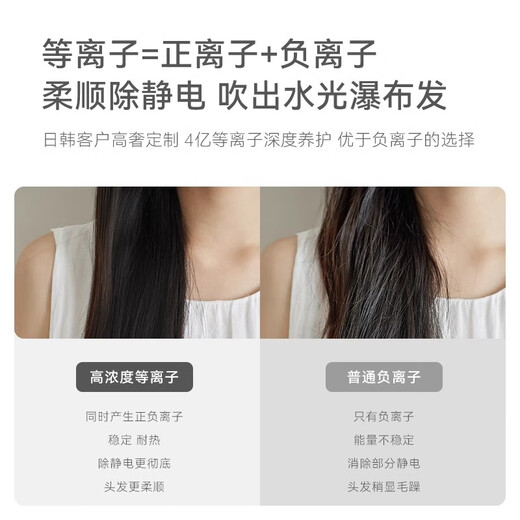 Syouran hair dryer home silent enjoyment bass negative ion high power non-damaging hair dryer hair dryer high-speed leafless hair dryer Huaqiangbei 520 Valentine's Day gift for girlfriend Knight Gray comes with stand + air nozzle Billion-level negative ion / constant temperature hair care