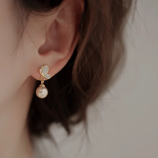 Idel Butterfly Earrings 2025 New High-end Cat's Eye Niche Earrings Girls Holiday Gift Women E3607 Cat's Eye Butterfly Earrings