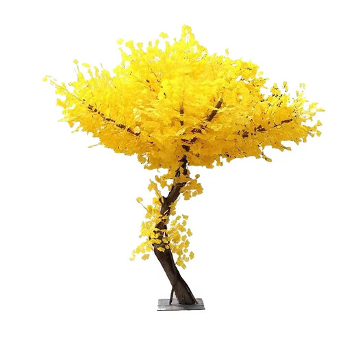Hua e flow large simulation ginkgo tree simulation tree wedding restaurant hotel interior decoration golden wishing tree props tree fake tree (extended shape) 2.5 meters high and extended 2.5 meters
