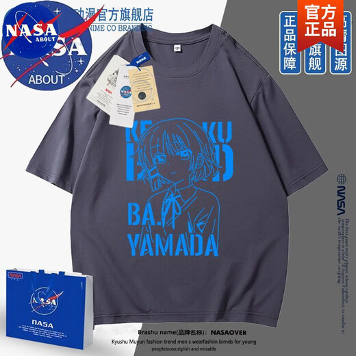 NASA ABOUT official joint brand Lonely Rock Yamada Ryo Animation Japanese round neck short-sleeved men and women T-shirt printing lazy style pink-N1504-Gotou Ichiri 3XL (authentic high quality)