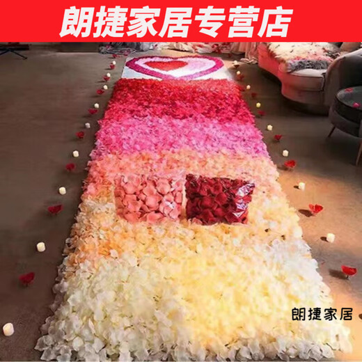Silent Knoll simulated rose fake petals for weddings, wedding celebrations, flower girl hand-spreading flowers, proposal, romantic confession, decoration arrangement, petal rain, big red, one Jin Jin is equal to 0.5 kg (7000 pieces)