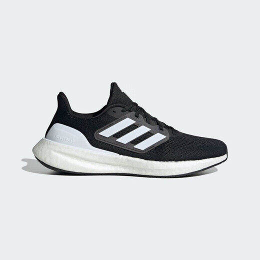 Adidas Herrenschuhe Frühling und Herbst Neue PureBoost23 Laufschuhe schockabsorbierende Masche atmungsaktive Sportschuhe IF4839 Schwarz und Weiß 40,5 (250 mm)