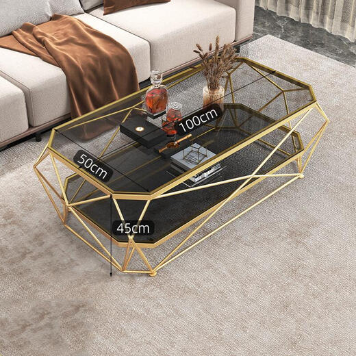 Yuan Siyi Light luxury modern coffee table small apartment living room home table simple Nordic tempered glass sofa side table iron art